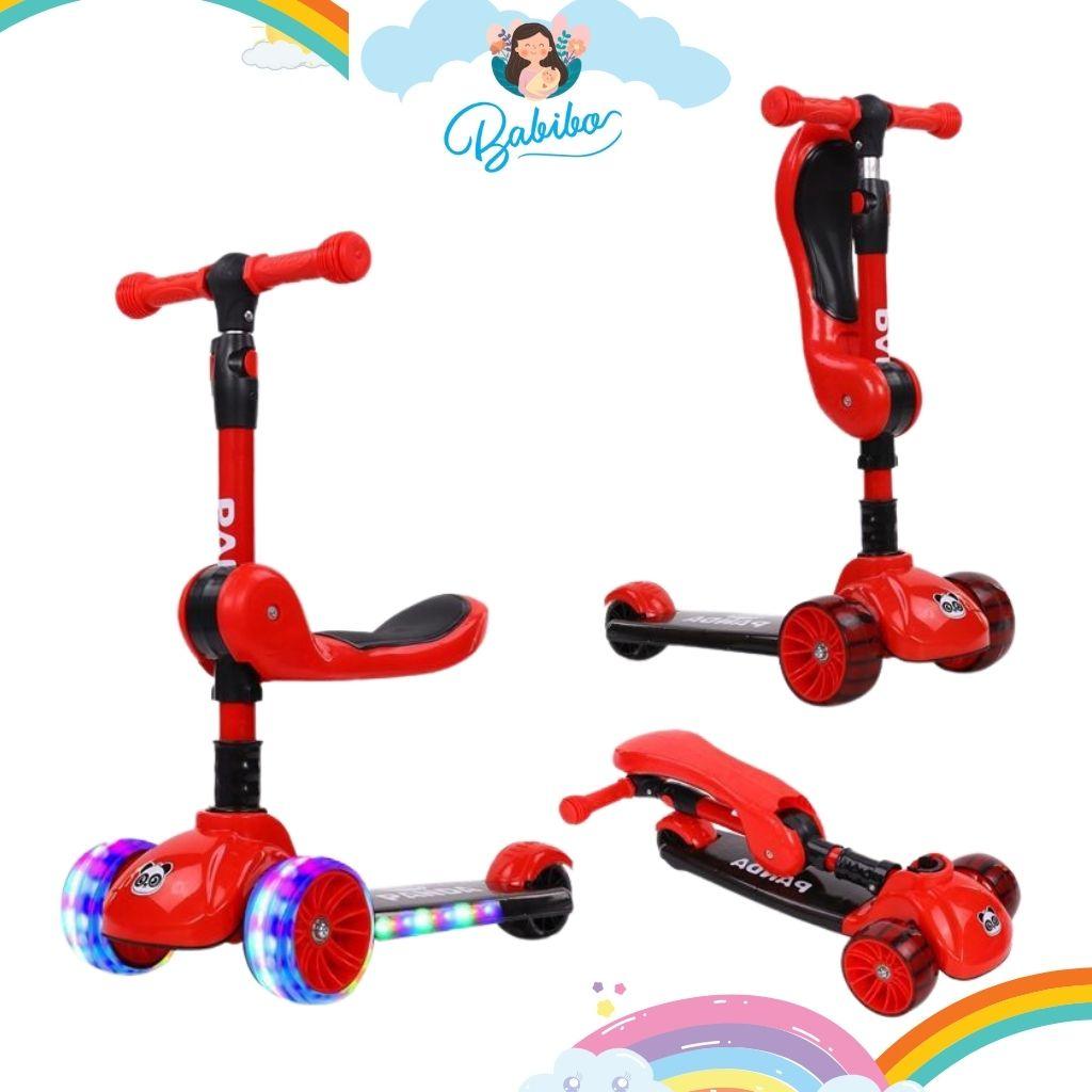 Xe scooter cho bé Babibokids, xe chòi chân cho bé từ 2 đến 6 tuổi có đèn và nhạc khi xử dụng siêu dễ thương