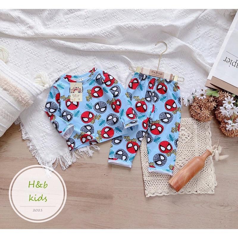 Bộ cotton dài tay bé trai 8-18kg mềm đẹp siêu nhân máy bay