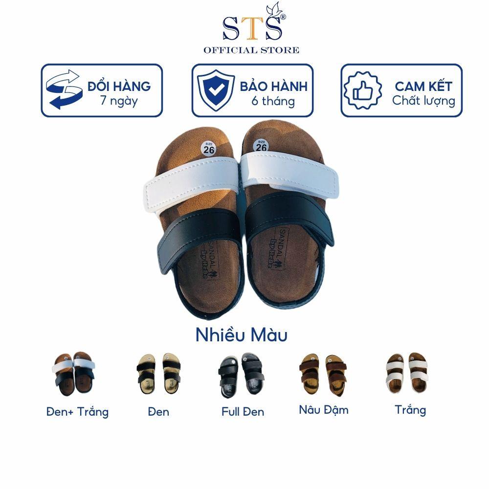 Dép SanDal Trẻ Em Dép da bò thật nguyên tấm Bioline đế trấu quai ngang êm ái thời trang tốt cho sức khỏe bé mã STK07