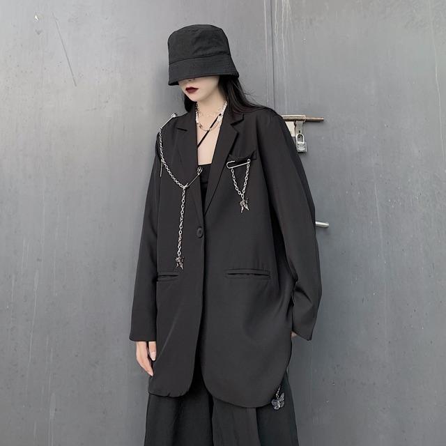 Áo vest phụ kiện dây chain bướm dài tay