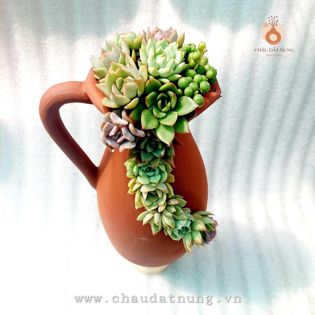 Chậu đất nung - Bình sữa xẻ 1029, miệng chậu 10cm, chiều cao 29cm