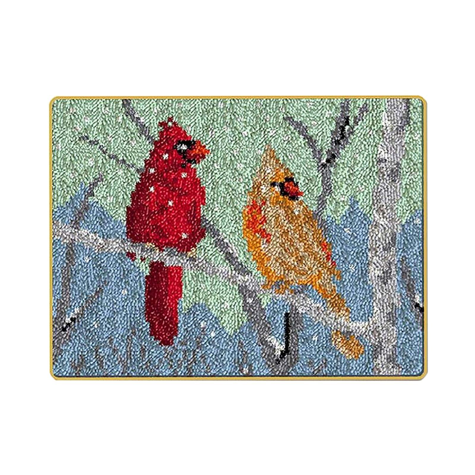 Embroidery Carpet Latch Hook kit Crochet Rug Making DIY Cushion Mat Parrot
