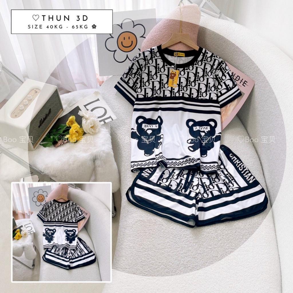 Bộ Thun Lạnh in 3D quần đùi 40-60kg