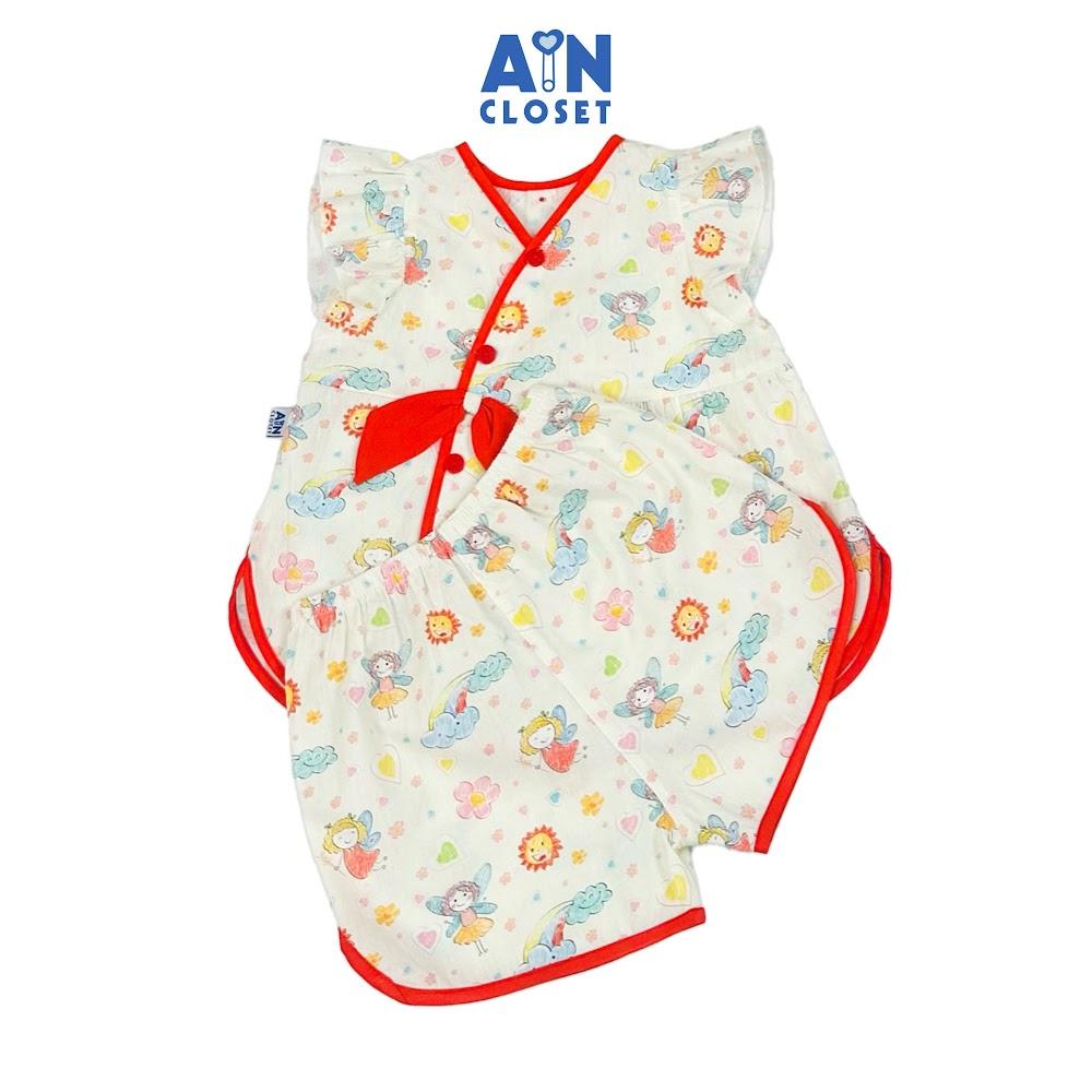 Bộ quần áo Ngắn bé gái họa tiết Cô Tiên Cam cotton - AICDBGSJLNRV - AIN Closet