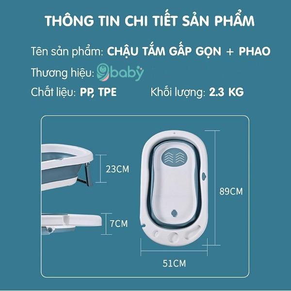 Chậu tắm gấp gọn cho bé cao cấp kèm phao 9.Baby