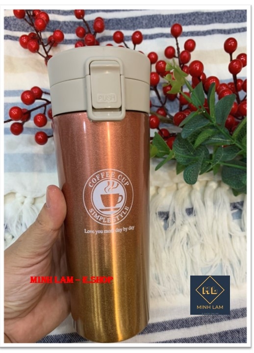 Bình giữ nhiệt, bình coffee Inox 2 lớp SUS 304 nắp bật tiện dụng 500ml