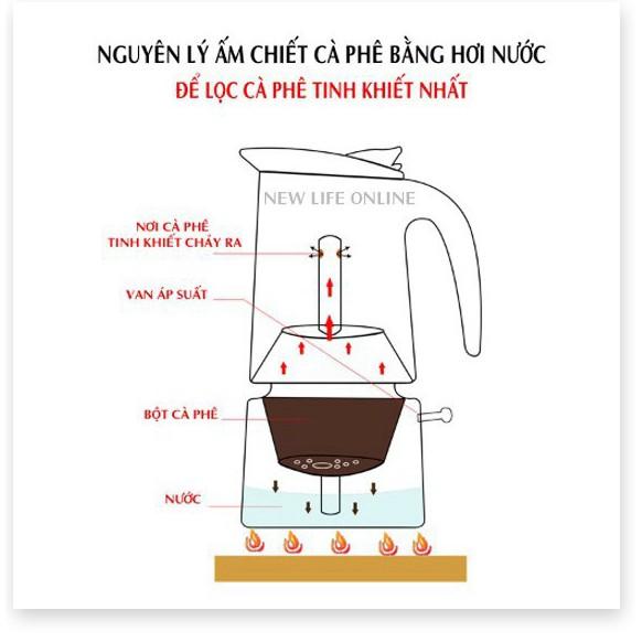 ️ BỘ ẤM PHA CÀ PHÊ MAKER 450ml + TẶNG KÈM BẾP ĐIỆN MINI 500W