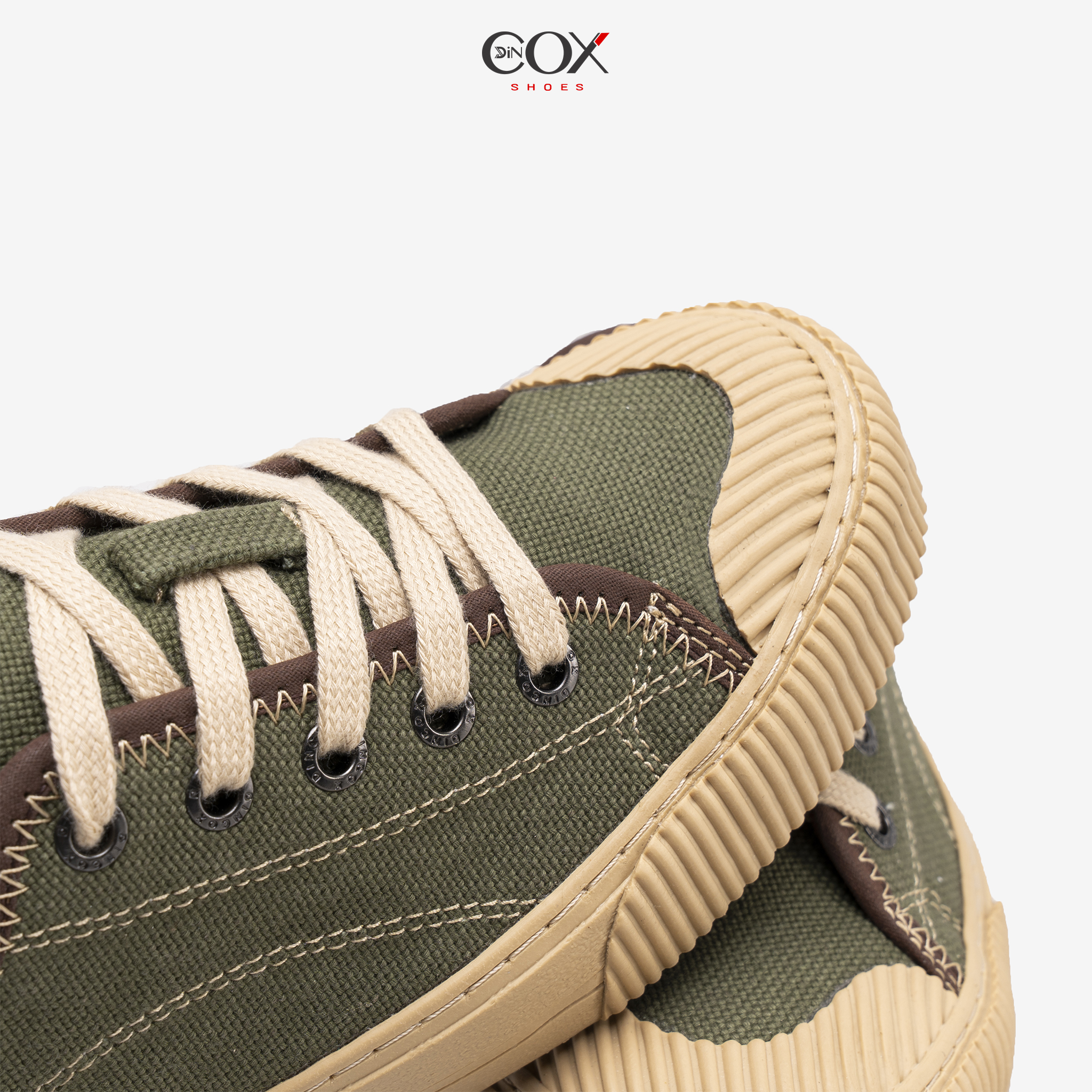 Giày Sục Đạp Gót Mules Vải Sneaker Unisex Tăng Chiều Cao 4cm DINCOX E10 Matcha