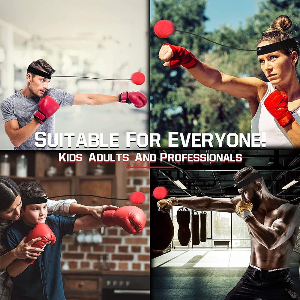 Boxing Reflex Ball Speed Force Punching Bag Fitness MMA Sanda Raising Reaction Hand Eye Agility Training Headband Gym Muay Thai