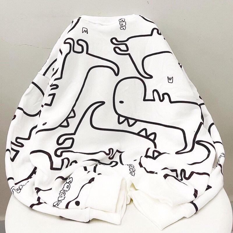 Áo Sweater Chất Nỉ Ngoại Bông Dày Dặn_Áo Form Rộng Dài Tay Phồng_Chất Vải Mịn Không Xù Lông_Form Unisex Nam Nữ Ok