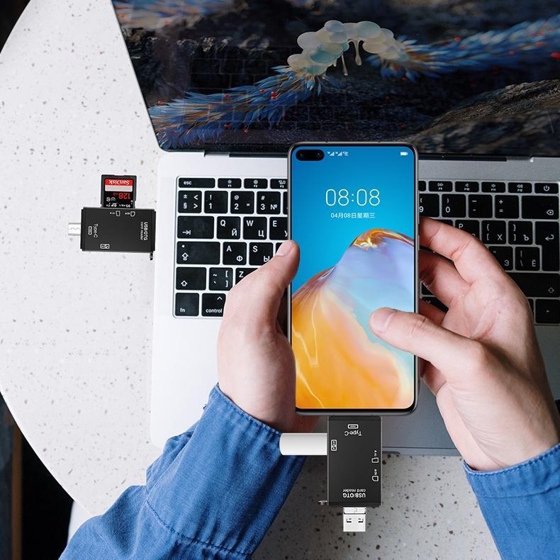 Đầu đọc thẻ nhớ 6 trong 1 USB 3.0 Micro Type C sang Micro SD TF