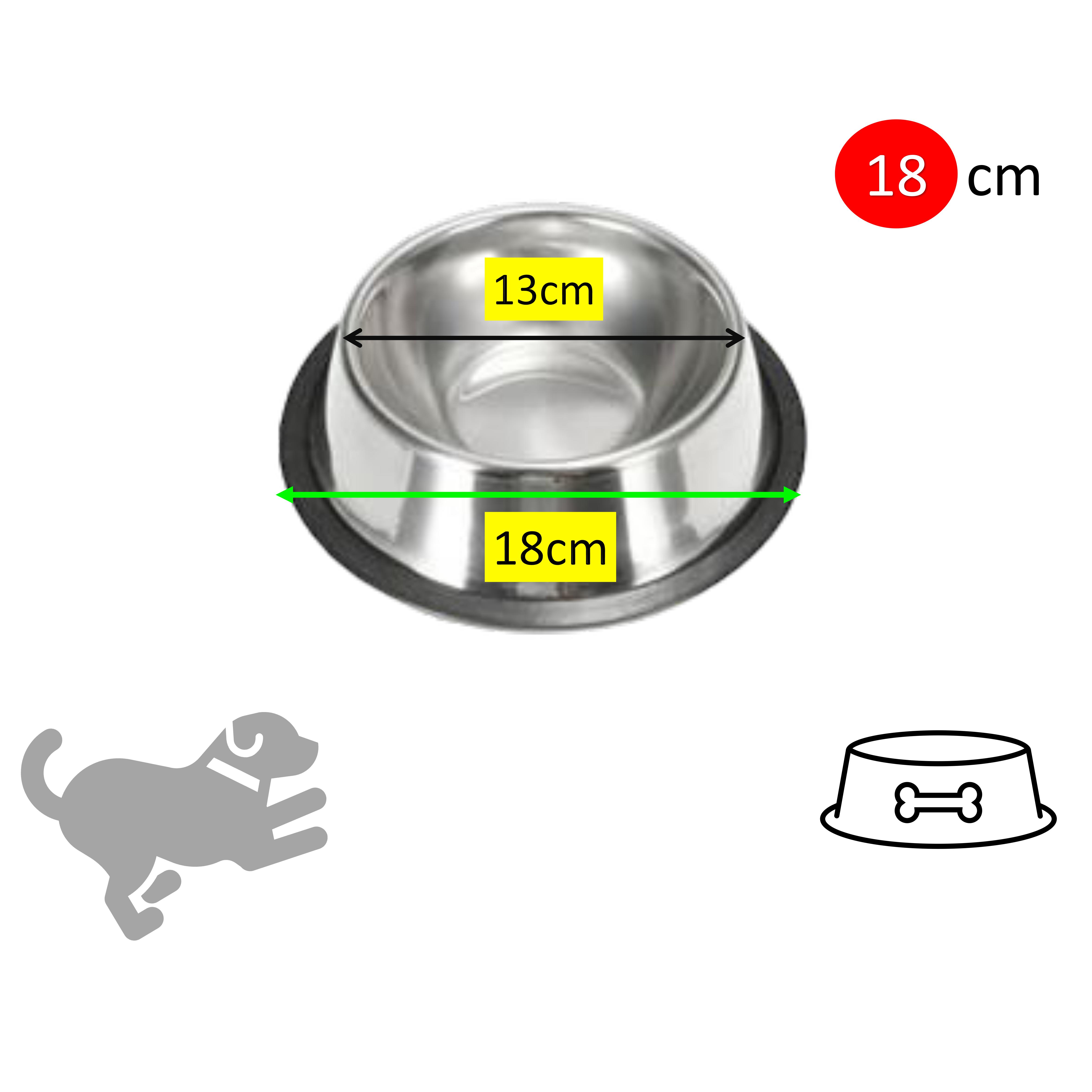 Bát ăn cho chó, mèo, thú cưng - Chất liệu thép không gỉ - Mẫu inox đơn giản dễ vệ sinh - Size nhỏ 18cm