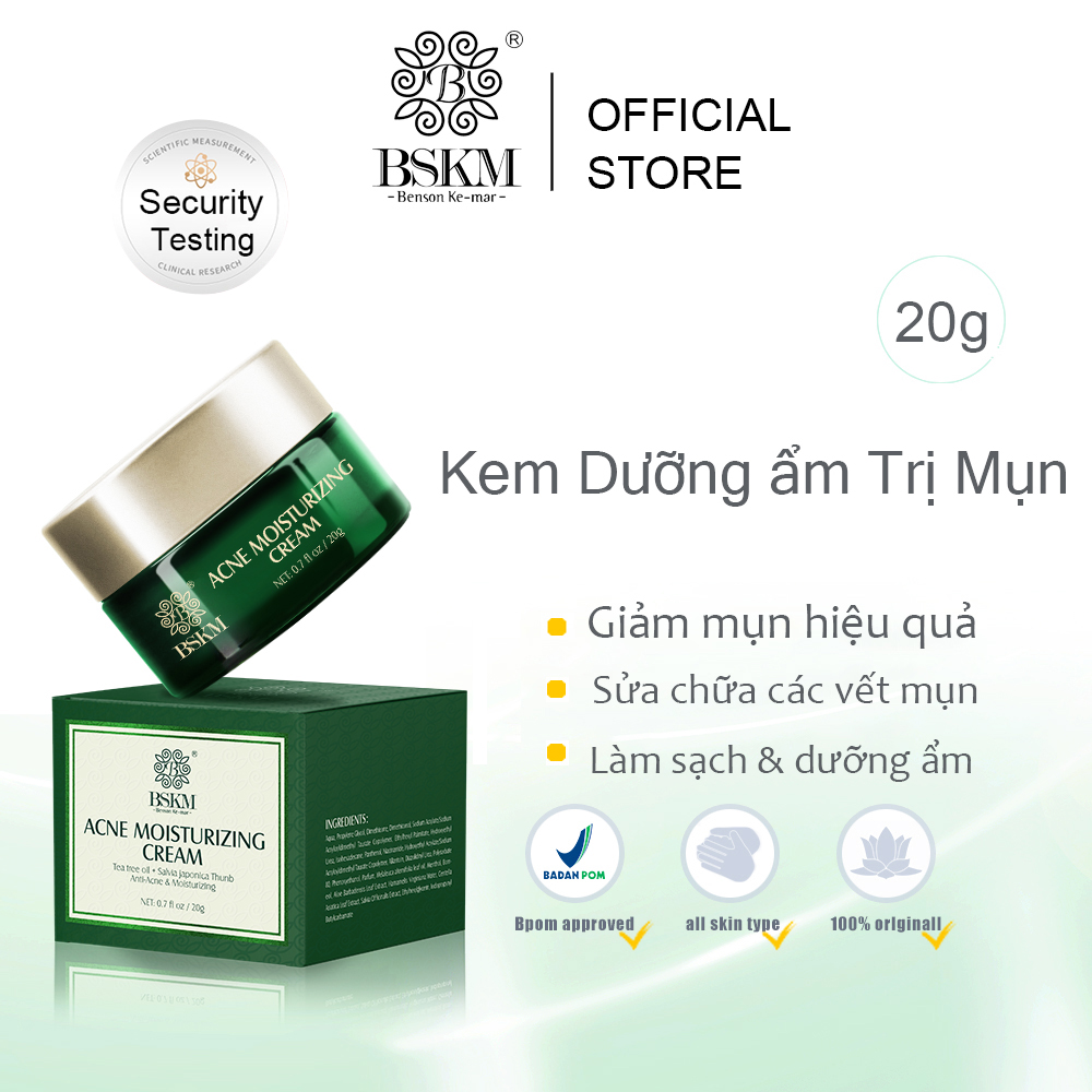 BSKM mụn kem dưỡng ẩm 20g tinh chất dầu tràm trà kem mụn dưỡng ẩm tinh tế sản phẩm chăm sóc da