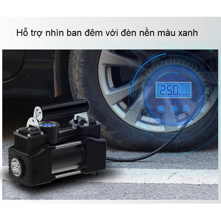 Máy bơm lốp ô tô 2 xi lanh mã lực lớn, công suất 180W cao cấp