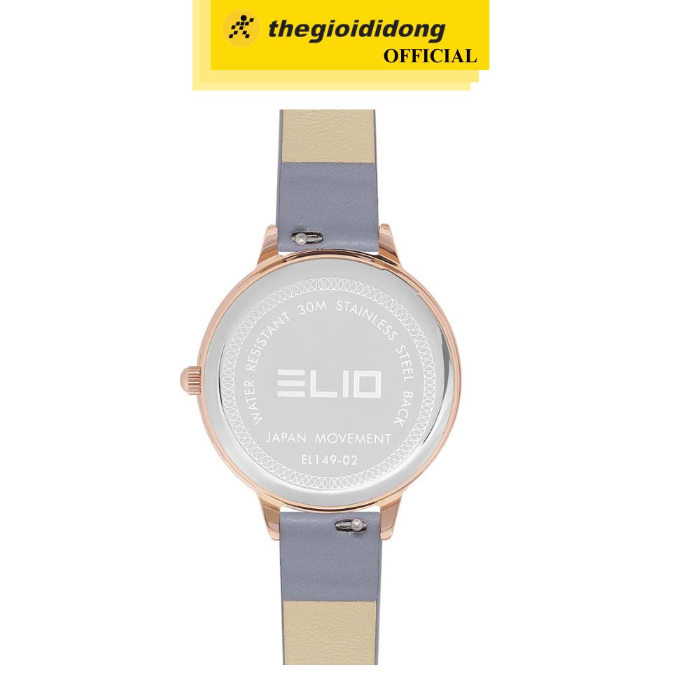 Đồng Hồ Kim Nữ Dây Da Elio EL149-02 Tím - Hàng Chính Hãng