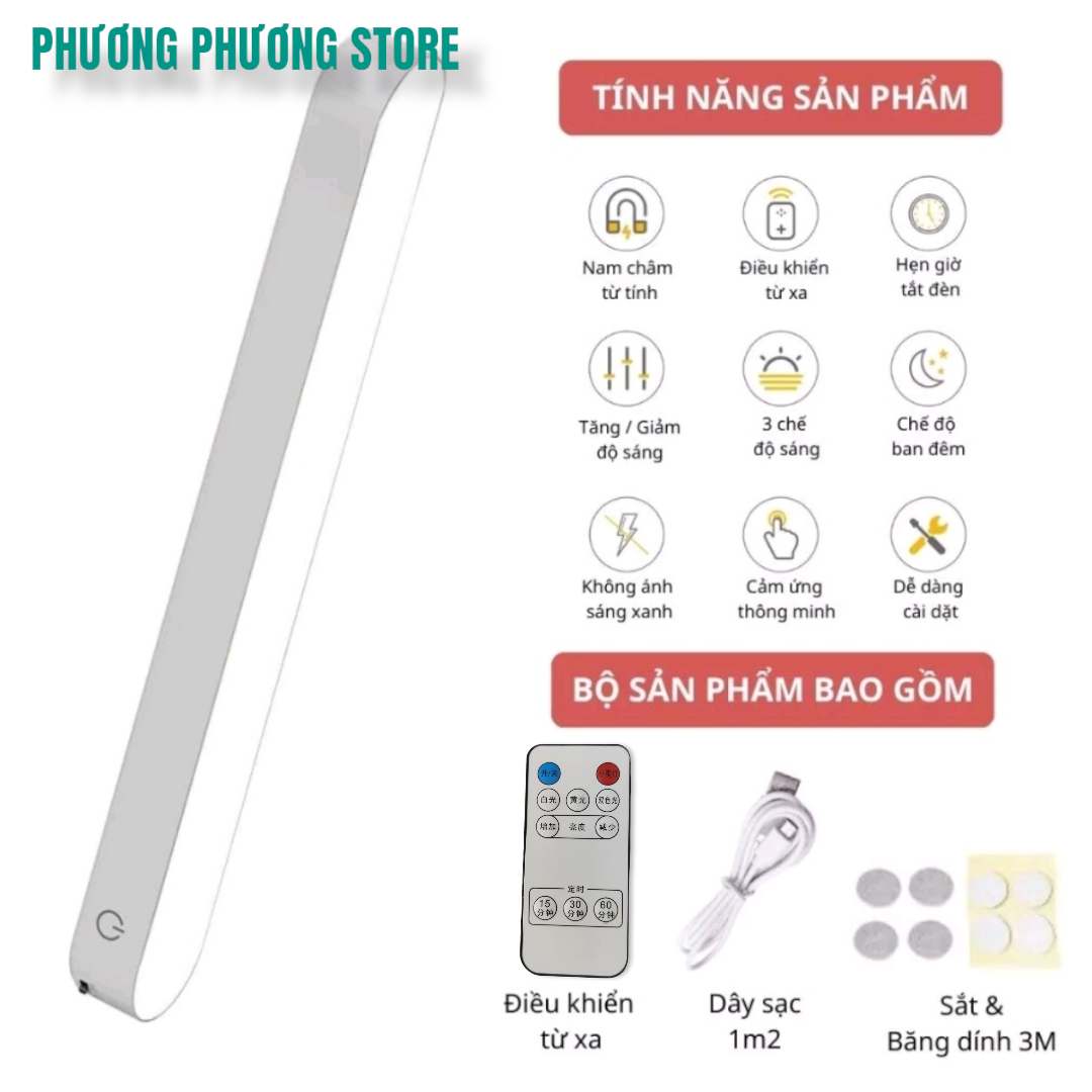 Đèn Led thông minh cao cấp gắn tường, tủ đọc sách bàn làm việc máy tính bàn trang điểm chụo ảnh laichim tích điện đa năng / Đèn led dùng cho học sinh ký túc xá