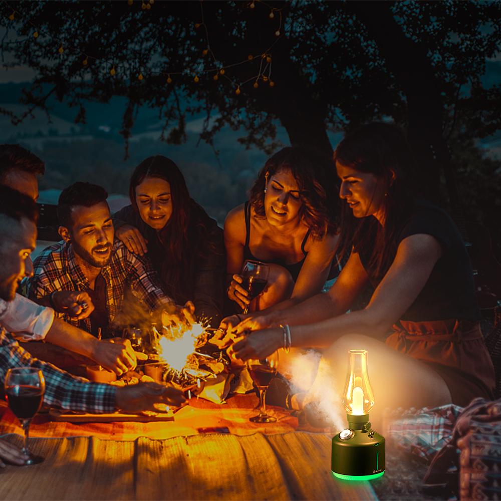 Đèn LED cổng USB có thể sạc lại phong cách retro với máy tạo độ ẩm không khí để ngoài trời