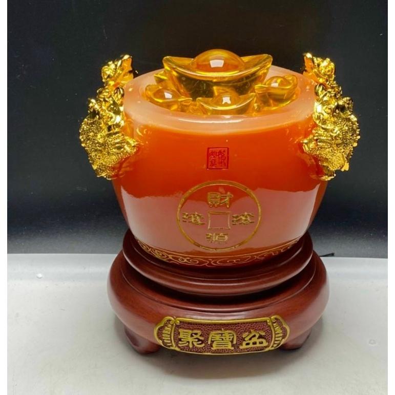 Bát Tụ Bảo Phong thuỷ Đá Ngọc Chiêu Tài Lộc, kích thước 12cm, 15cm Có đế đẹp