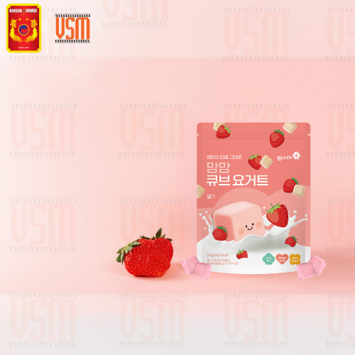 Combo Sữa Chua Khô Vị Dâu Tây Momsmi Mommom Cube Yogurt Strawberry - Gói 16g