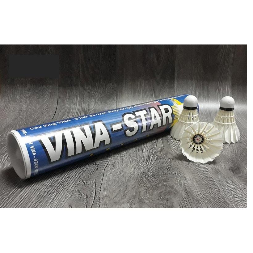 QUẢ CẦU LÔNG VINA STAR XANH LOẠI 1 - có độ bền bỉ cao, it tưa, ít bị xù cánh