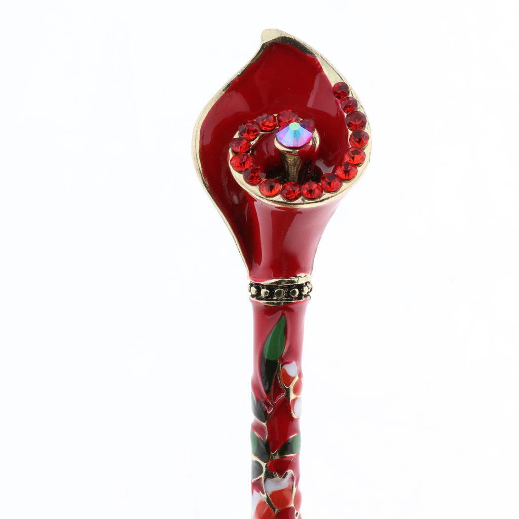 Vintage Hair Stick Hair Decor Hair Pin Metal Hair Chopsticks Red