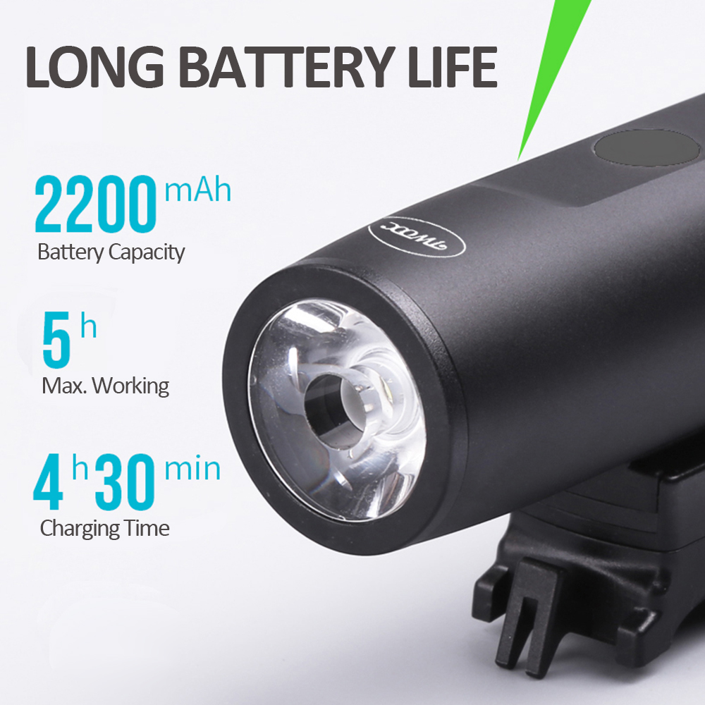 Đèn pin siêu sáng không thấm nước đèn Xe đạp phía trước Đèn pin có thể sạc lại