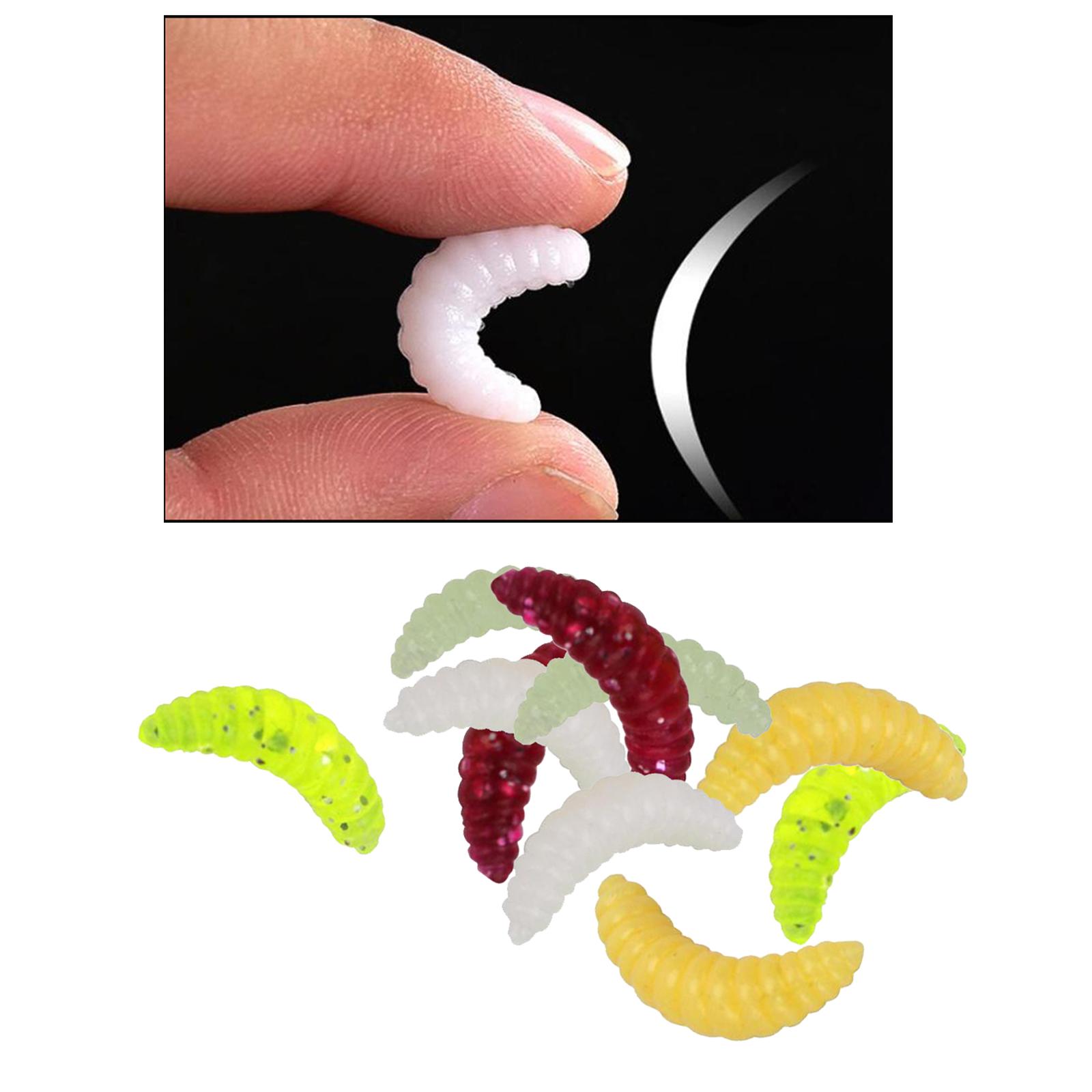 Fishing Lure Soft Plastic Worm Larva Grub Baits Freshwater Tackle