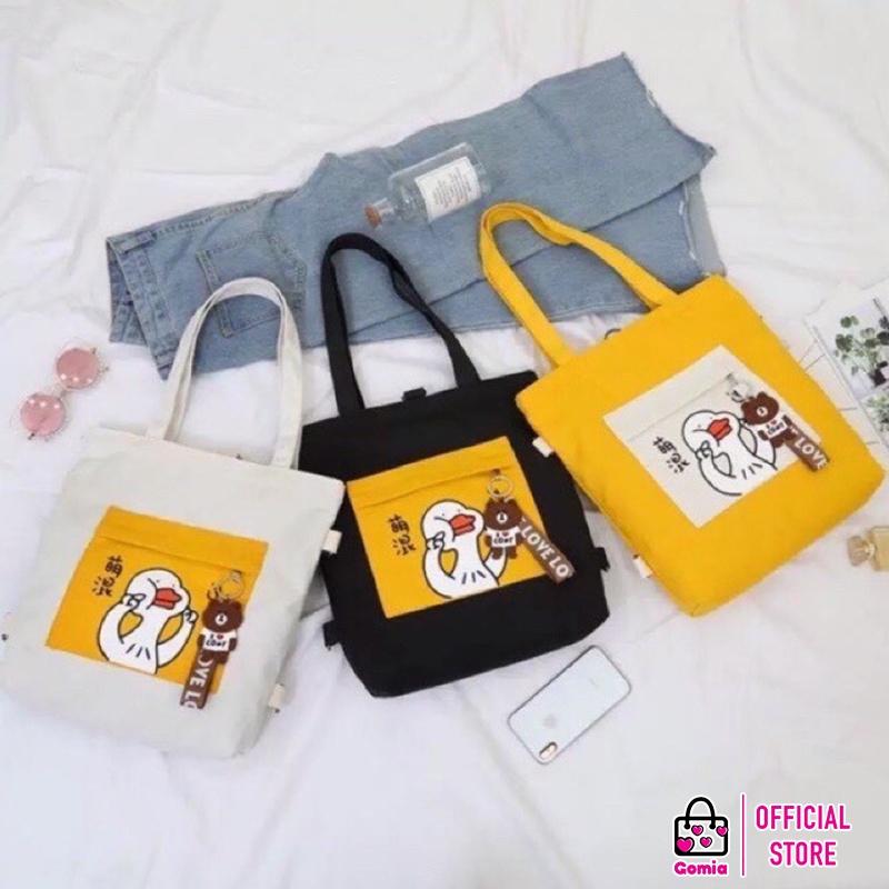 Túi TOTE đeo vai đeo chéo hình chú vịt kute ngộ nghĩnh GOMIA TT1091
