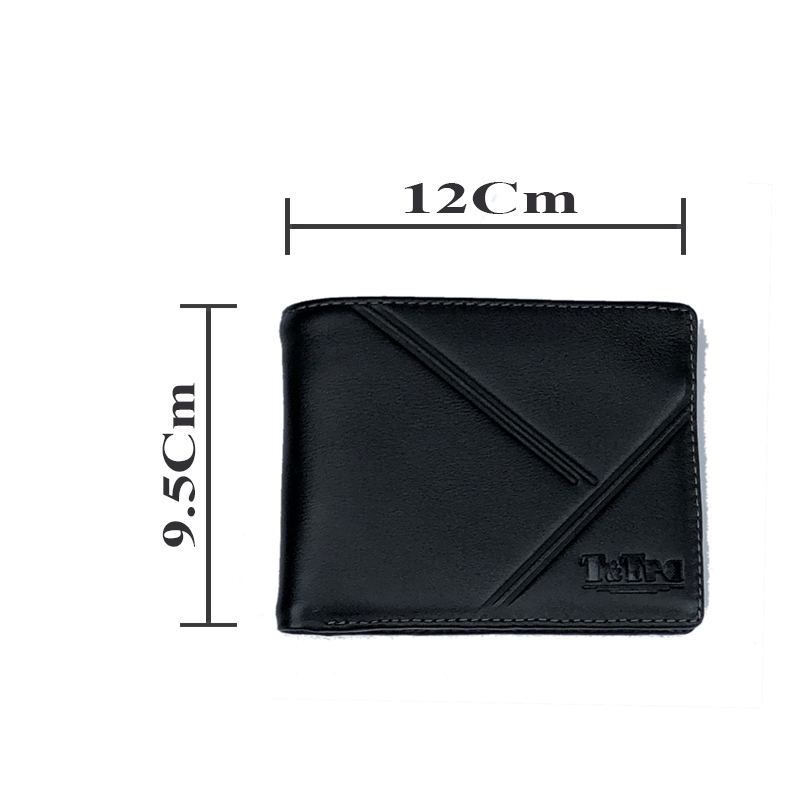 Ví Nam Ngang T&Tra V02 Đen, Chất Liệu Da Bò Cao Cấp, Nhiều Ngắn