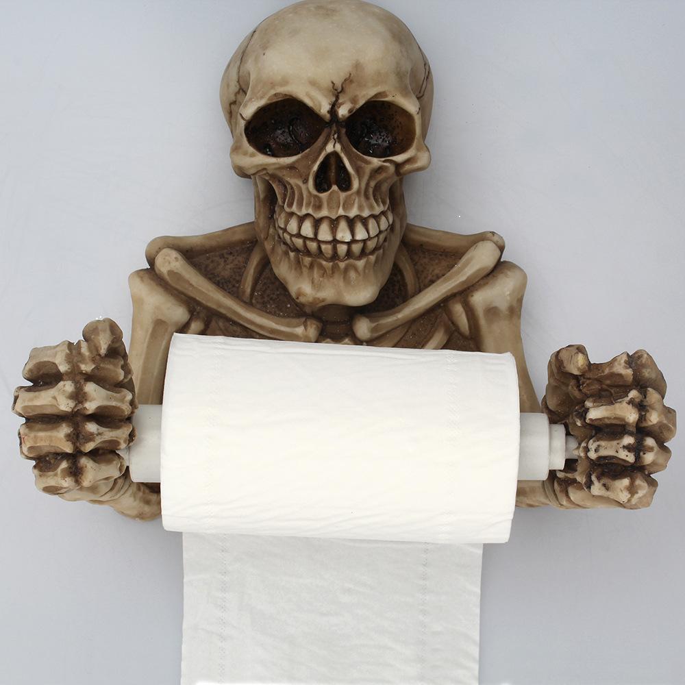 Skull giữ giấy vệ sinh treo tường lưu trữ giấy vệ sinh cuộn