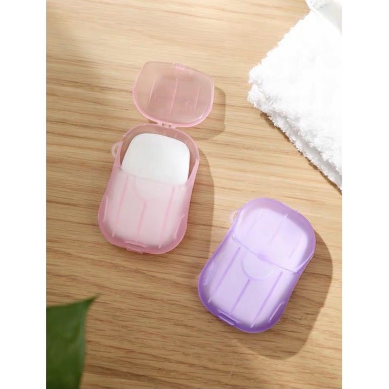 Hộp Xà Phòng Giấy Du Lịch dùng 1 Lần - Xà Bông Rửa Tay Dạng Miếng Tiện Lợi khi mang đi Du Lịch