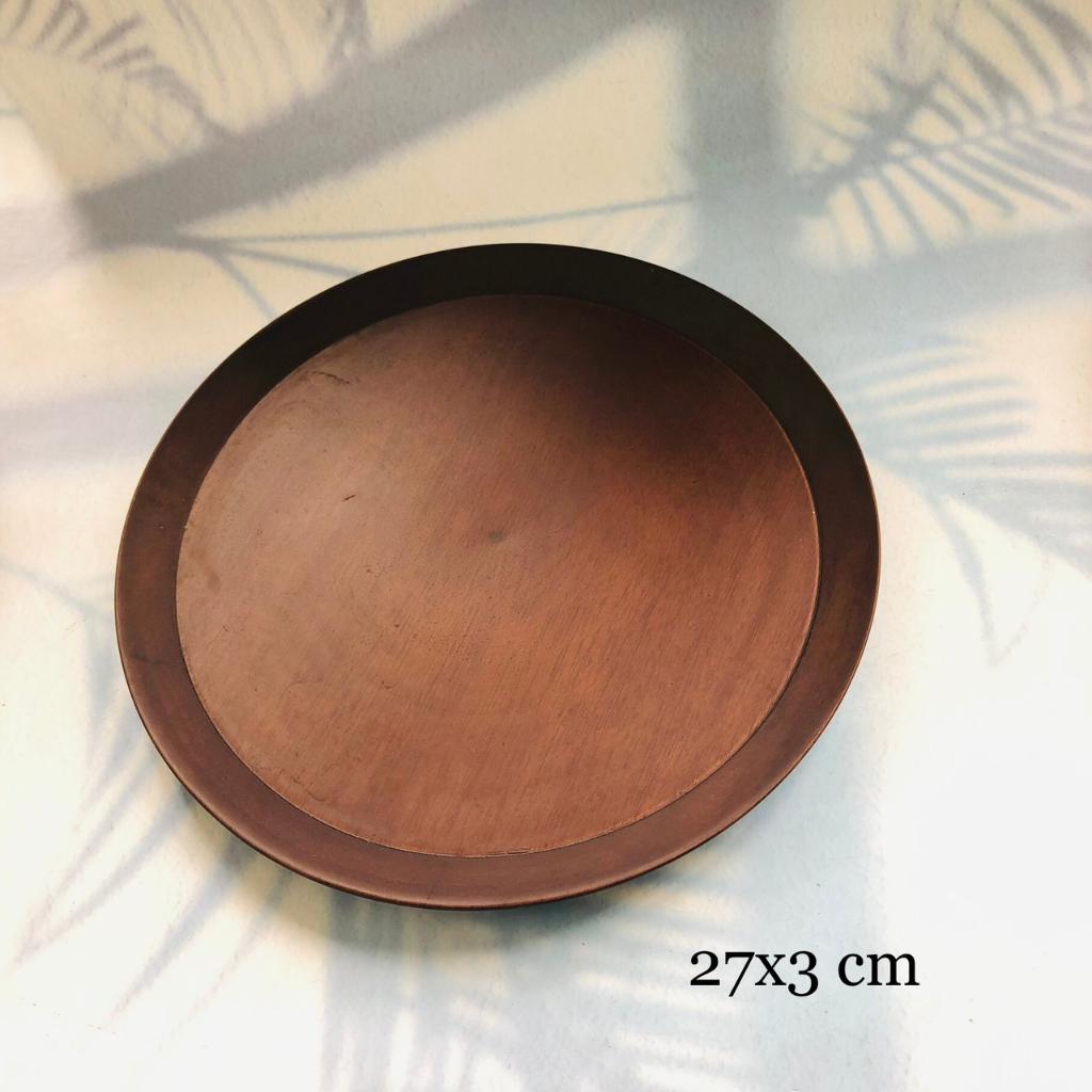 Đĩa/Khay Keo Tròn Vành Cao 27x3 cm, Đĩa Đựng Hoa Quả, Trang Trí Decor