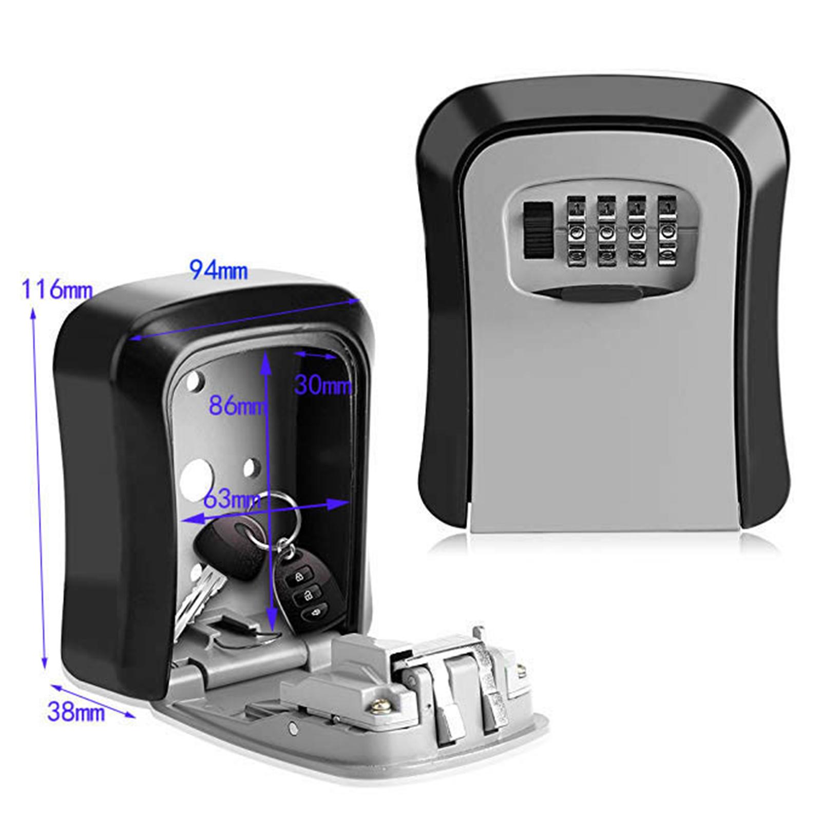 Hộp khóa chìa khóa Treo tường bằng hợp kim nhôm bền, có chức năng kết hợp 4 chữ số và chống thấm nước,Dung lượng lưu trữ lớn