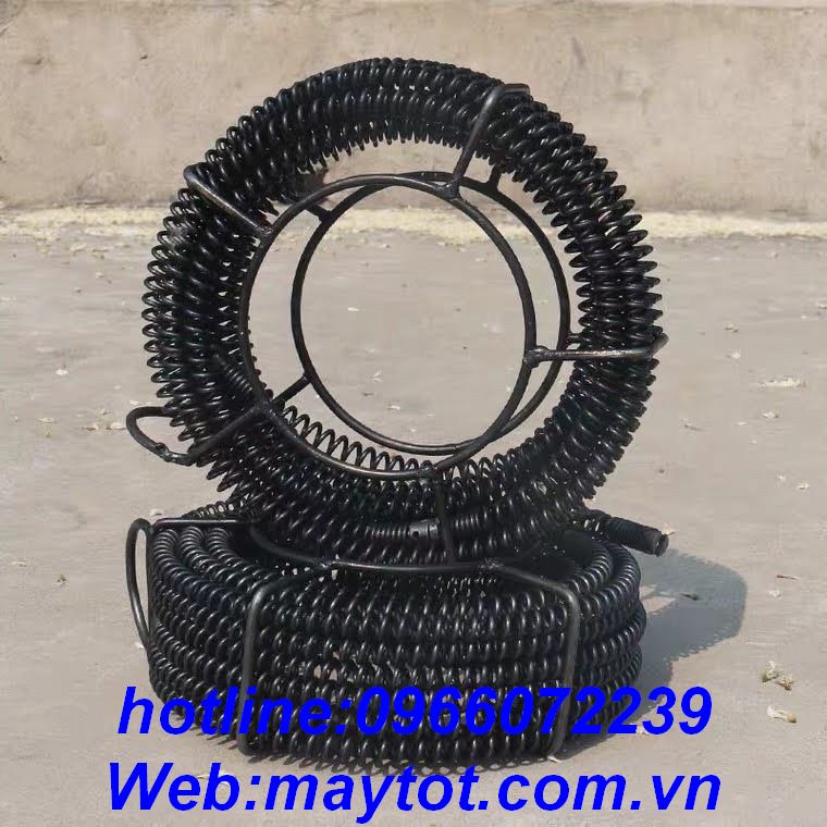 Dây Thông Tắc Cống Phi 16 Dung Tay Quay - dài 9m(gồm 1 tay quay + 9m dây+ bộ 6 đầu thông+ 1đầu kết nối máy khoan )