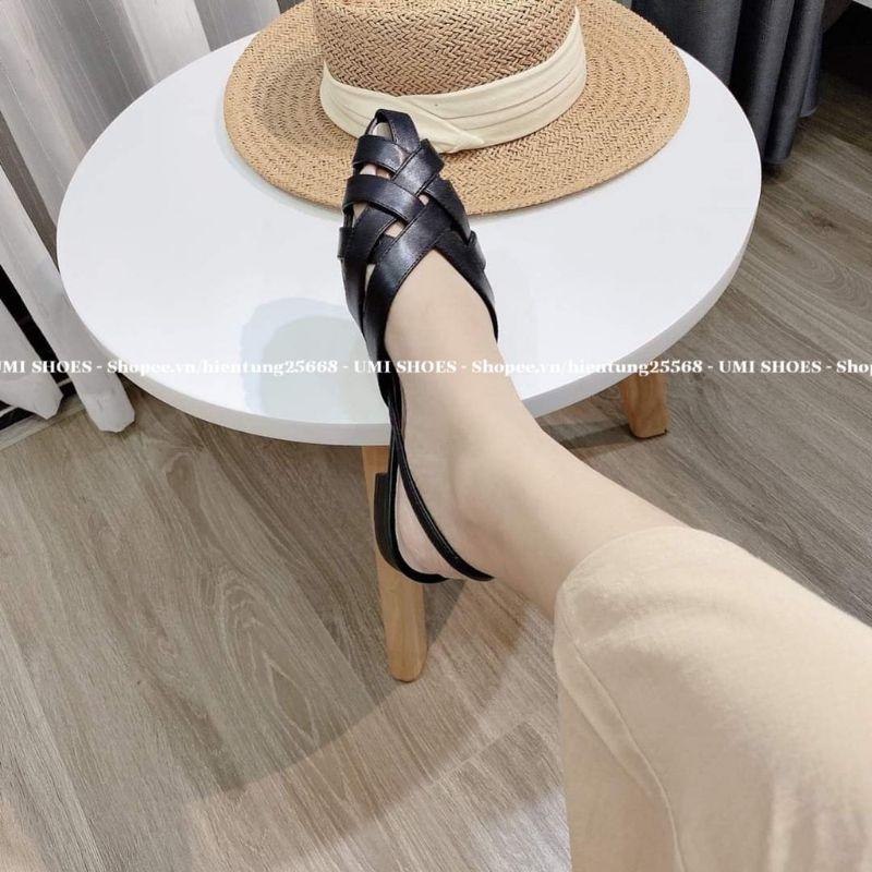 giày sandal nữ rọ đan mũi nhọn