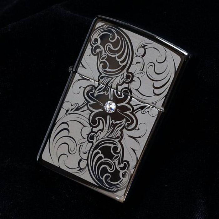 Bật Lửa Zippo Gunstock Filigree Swarovski Ebony Chính Hãng Usa