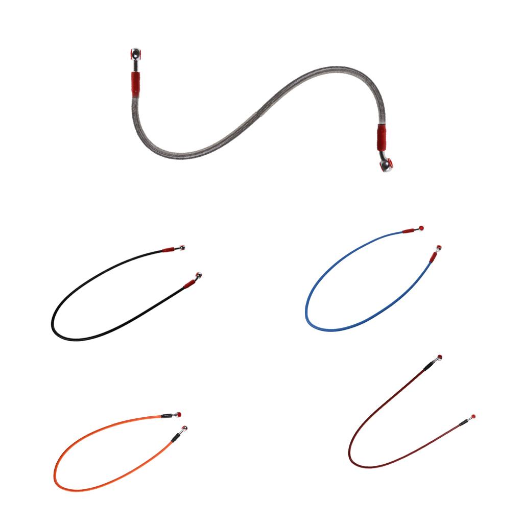 90cm Moto Braided Steel Brake Clutch Oil Hose Line Pipe, Black