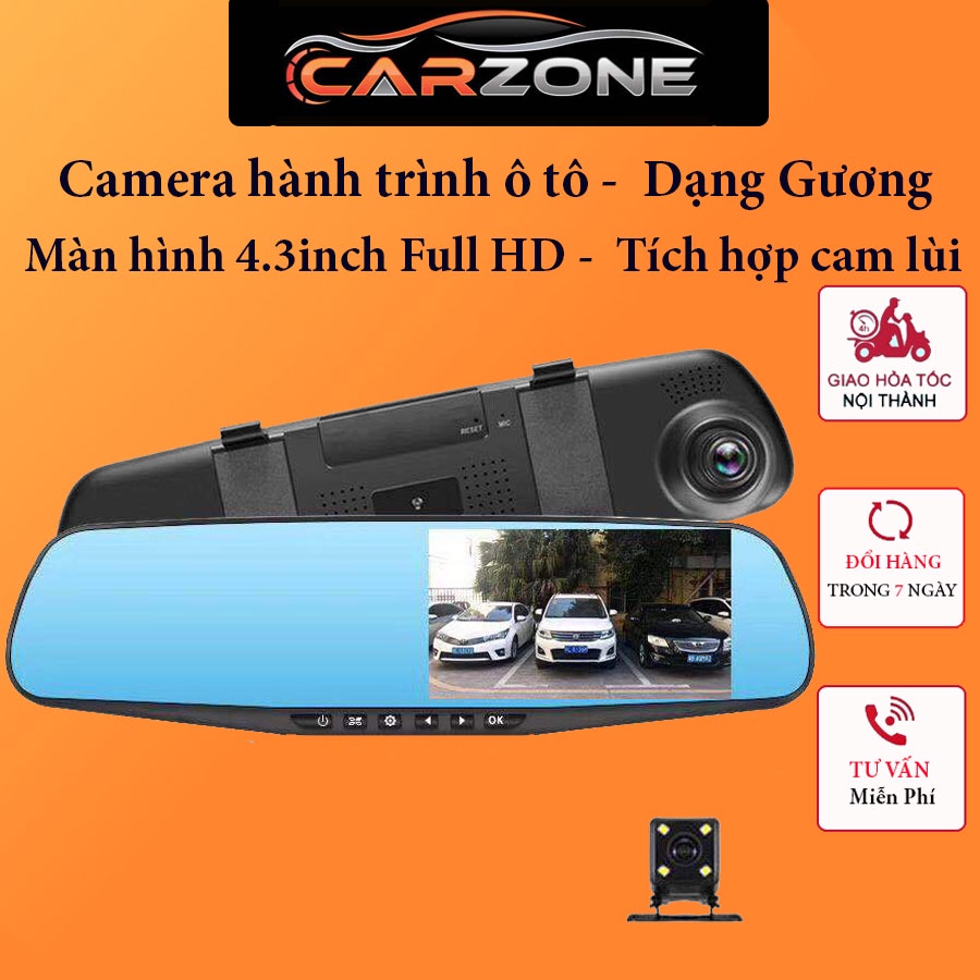 Camera Hành Trình Tích Hợp Gương Chiếu Hậu X-05 FullHD 1080P Blackbox HDR Tặng Kèm Camera Lùi Cao Cấp