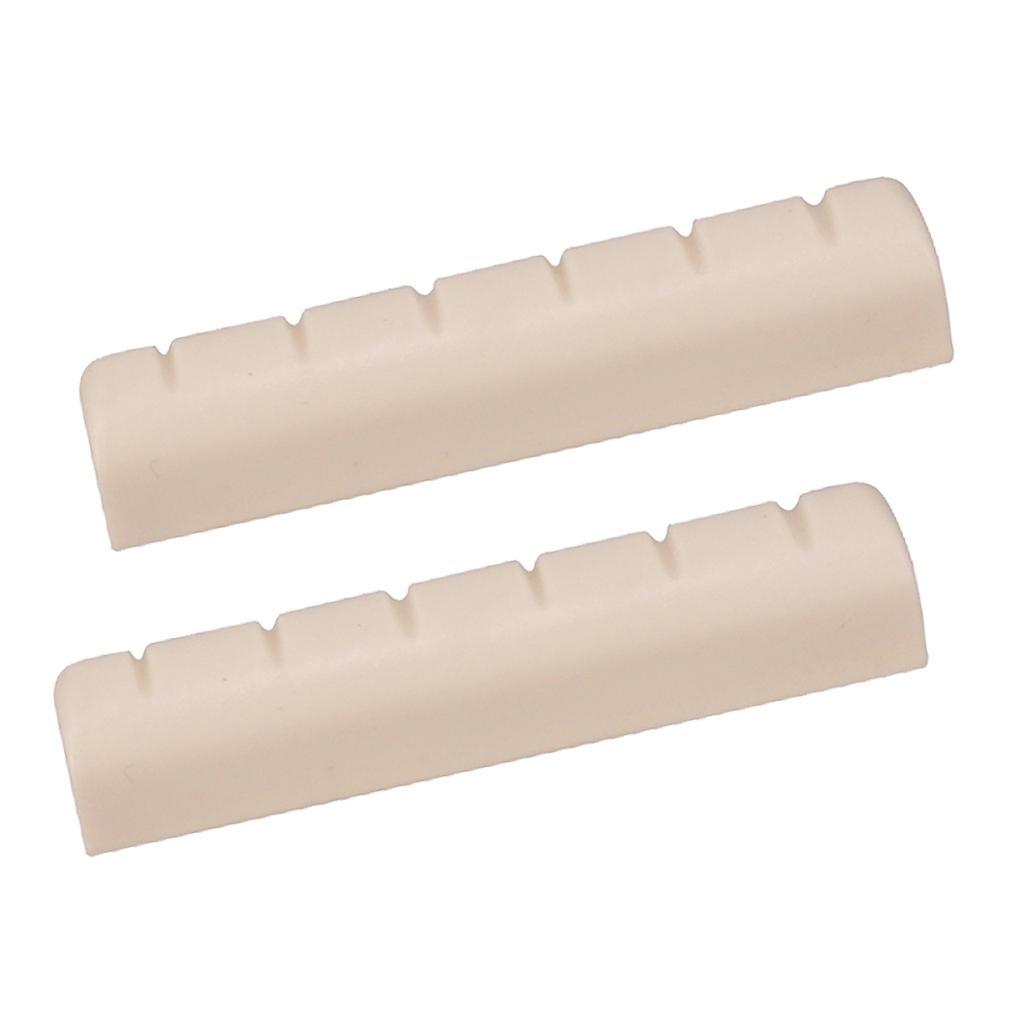 2 Pcs Guitar Slotted Nut For Classcial  Guitar Parts Beige Color