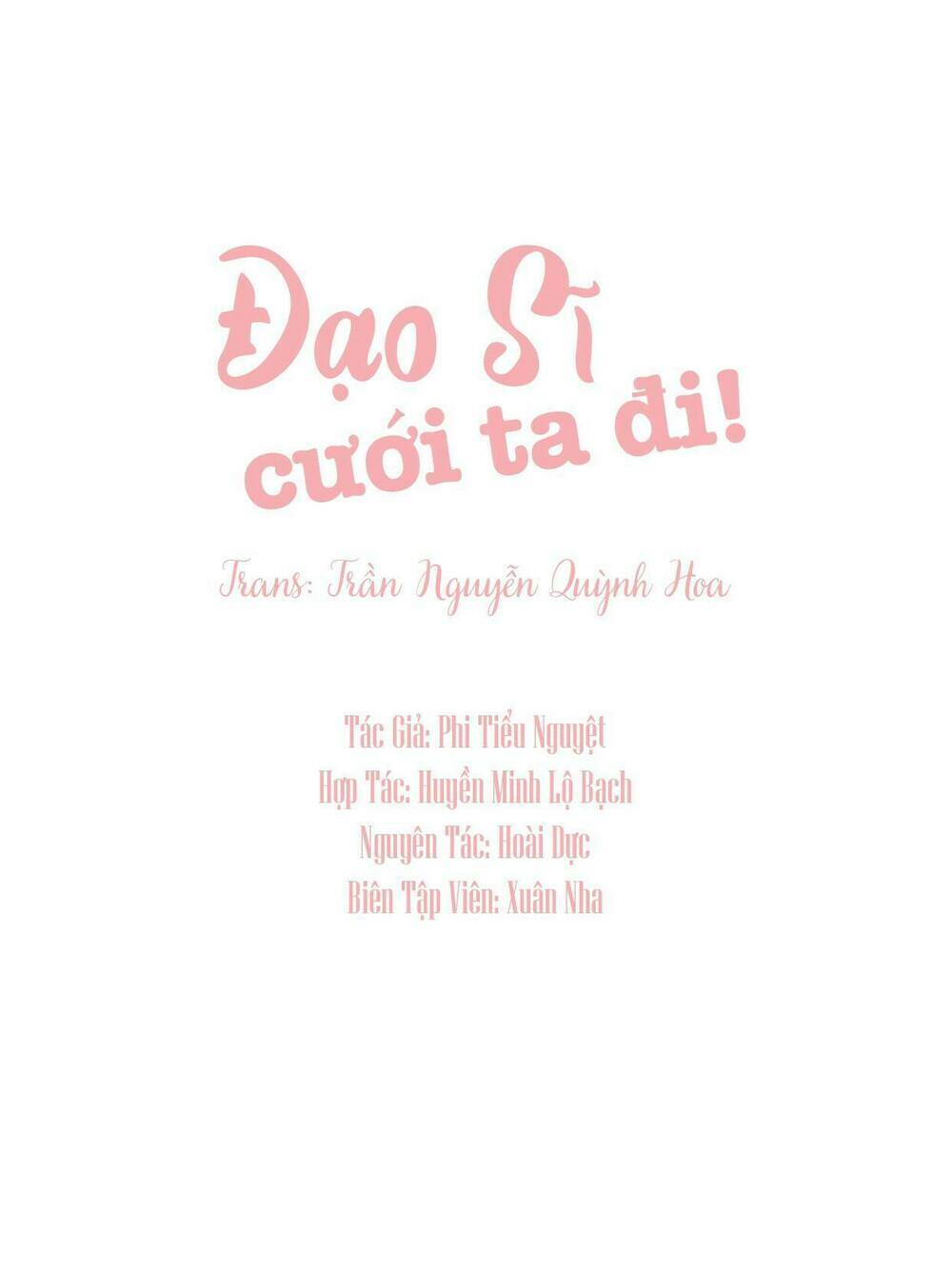 đạo sĩ cưới ta đi! chapter 1 2