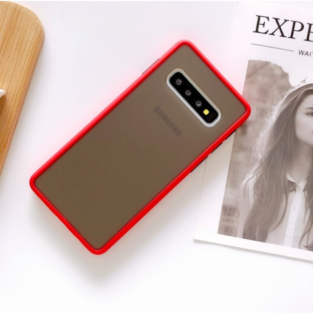 Ốp lưng trong nhám viền màu chống sốc cho SamSung Galaxy S10 Plus