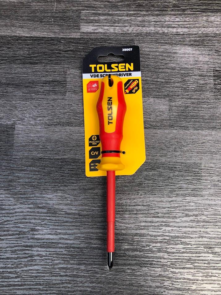 TUA VÍT CÁCH ĐIỆN PD2*100MM TOLSEN 38007 - HÀNG CHÍNH HÃNG