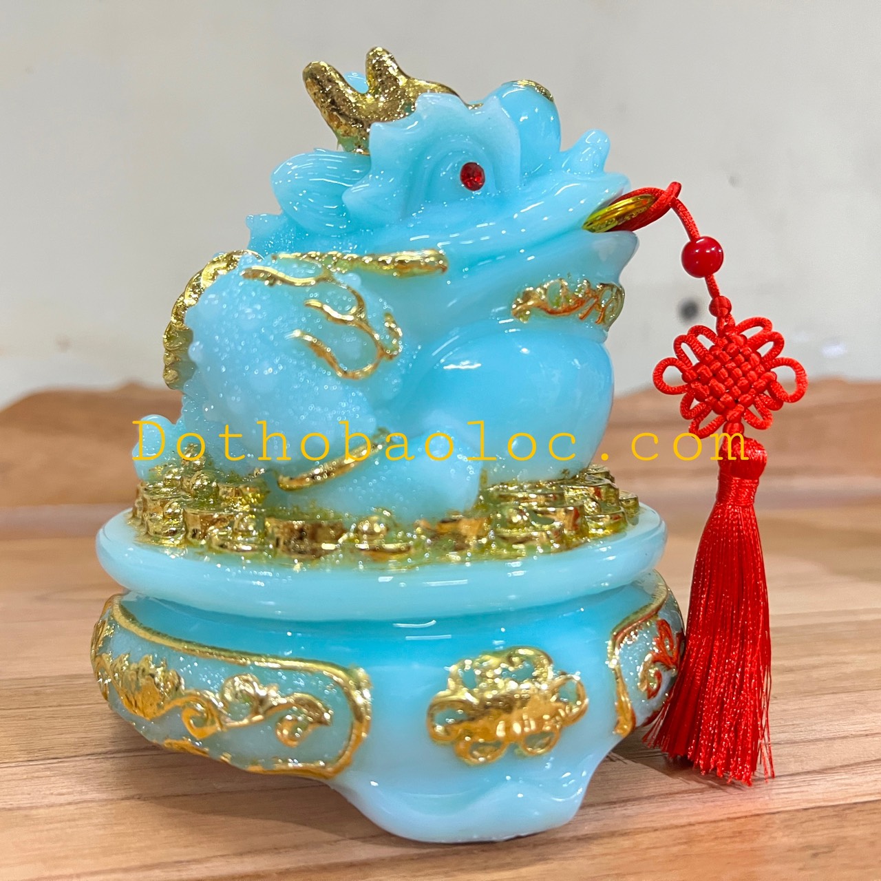 Com bo Tượng Tỳ Hưu phong thủy và tượng thiềm thừ phong thủy để bàn thờ thần tài hoặc bàn làm việc – Màu xanh