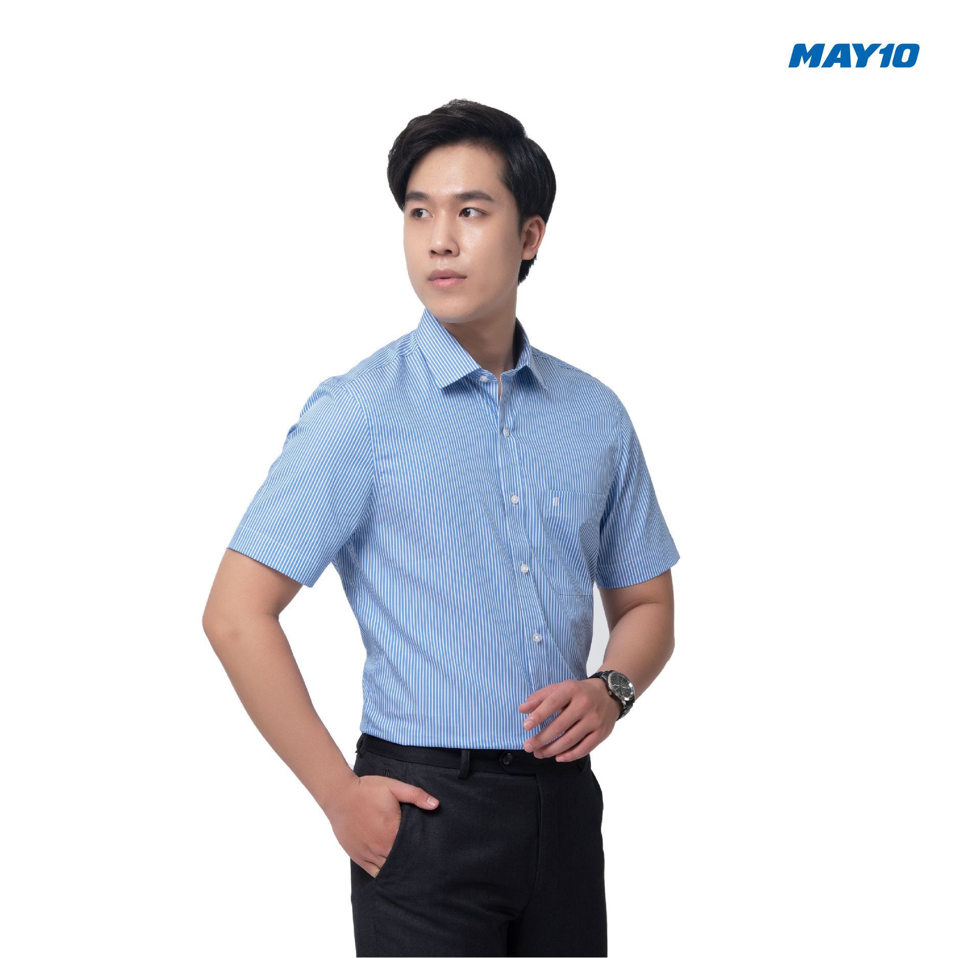 Áo sơ mi nam cộc tay dáng suông May 10 mã 010118050#0763