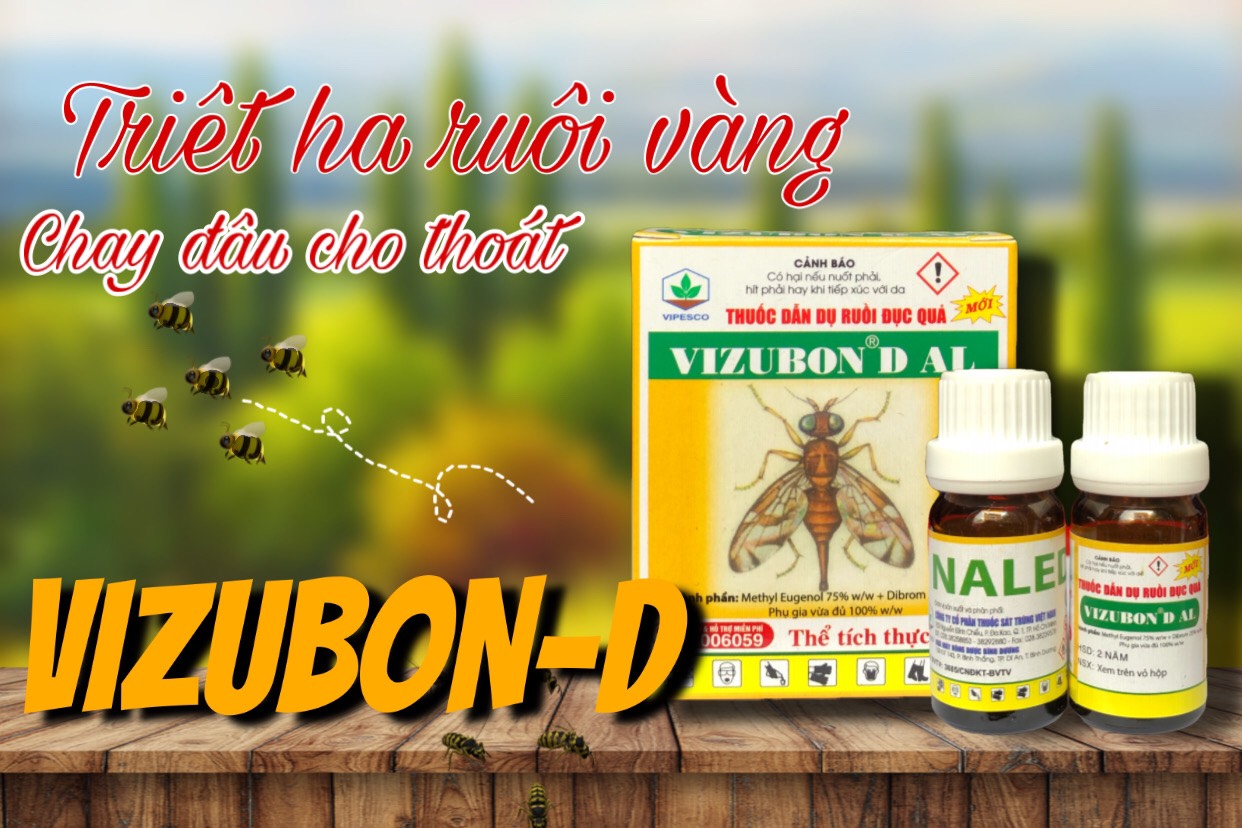 Bộ Vizubon chất dẫn dụ + diệt ruồi vàng, ruồi đục trái hiệu quả nhanh - bộ 2 lọ 10ml
