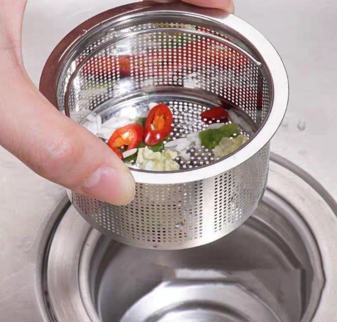 Dụng cụ lọc rác bằng inox 304 tránh tắc nghẽn bồn rửa bát bền đẹp có quai xách