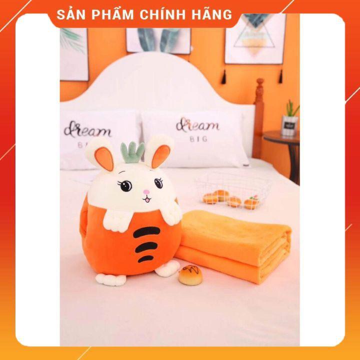 Bộ Chăn Gối Văn Phòng Hình Hoa Quả- Gối Ôm Kèm Chăn