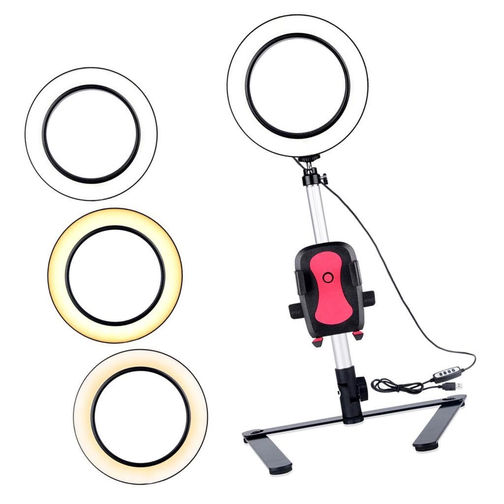 Portable Ring Light LED Camera Tripod Stand Phone Holder for YouTube Video