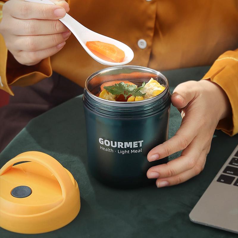500Ml Canh Cup Hộp Cơm Inox Giữ Nhiệt Cốc Hộp Đựng Thực Phẩm Giữ Nhiệt Cốc Hút Chân Không Bình Bình Giữ Nhiệt Kèm Muỗng dành Cho Trẻ Em