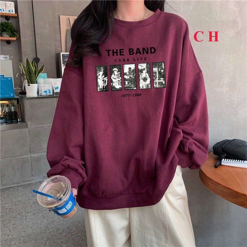 Áo Thun Nam Nữ THE BAND Dài Tay Form Rộng Chất Nỉ Dày Dặn Ấm Áp